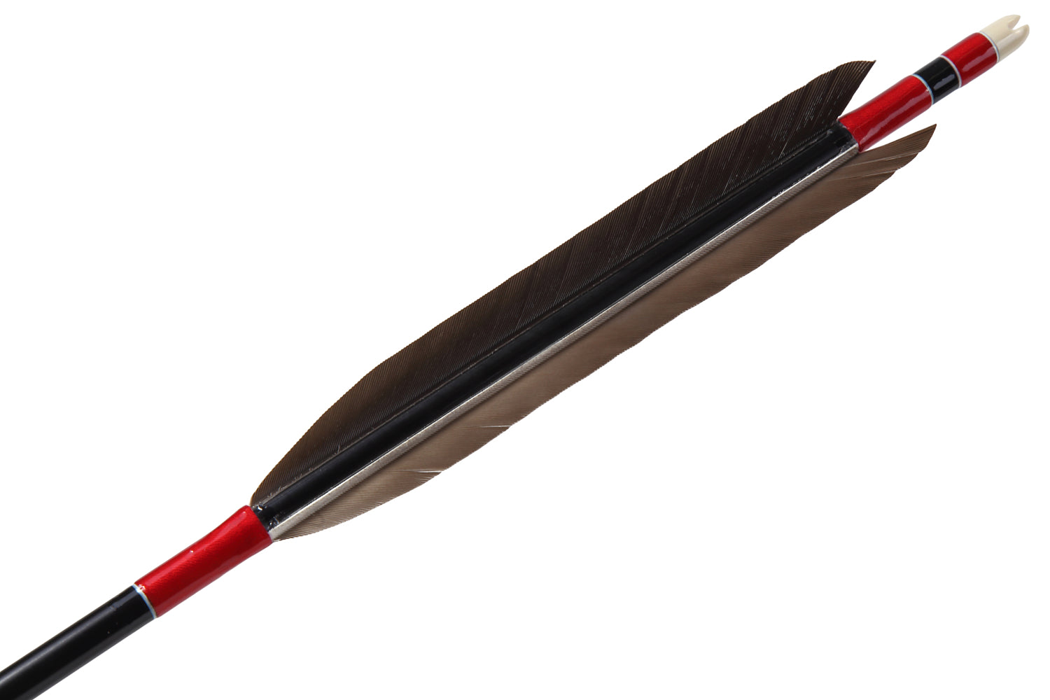 【D-1685】(DEAL of the season !!!)Black wing feathers - Set of 6 (Shaft Size 2015)黒手羽 B級品 2015 6本組 ジュラ矢