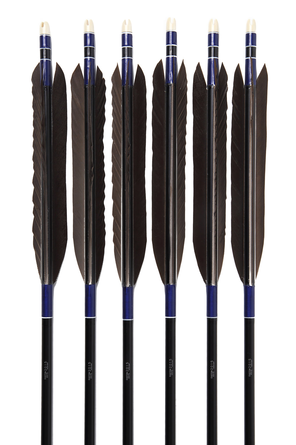 【D-1686】(DEAL of the season !!!)Black wing feathers - Set of 6 (Shaft Size 2015)黒手羽 B級品 2015 6本組 ジュラ矢