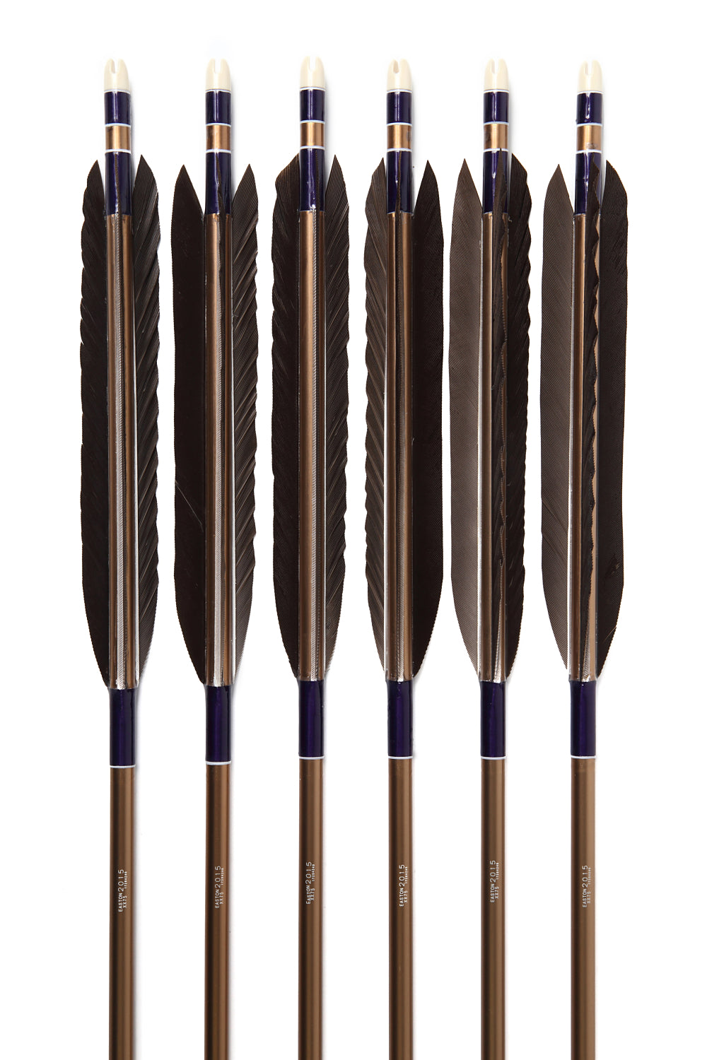 【D-1687】(DEAL of the season !!!)Black wing feathers - Set of 6 (Shaft Size 2015)黒手羽 B級品 2015 6本組 ジュラ矢