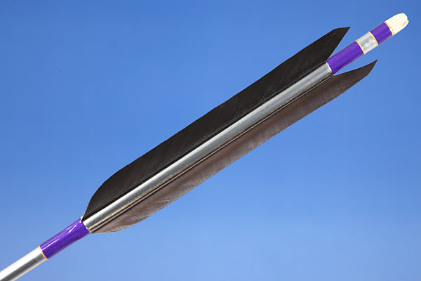 【D-1335】Black Fletching - Set of 6 (Shaft Size2015)黒手羽 2015シャフト 6本組