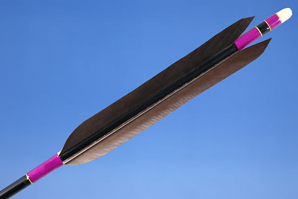 【D-1343】Black Fletching - Set of 6 (Shaft Size2014)黒手羽 2014シャフト 6本組