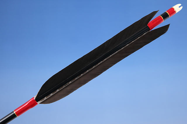 【D-1445】Black Fletching - Set of 6 (Shaft Size2015)黒尾羽 2015シャフト 6本組