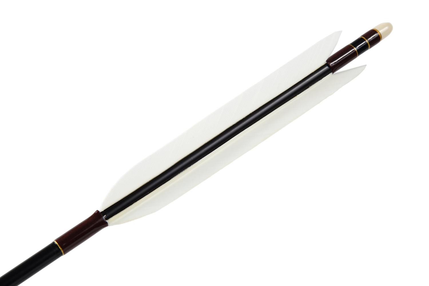 【D-1631】Turkey white feather - Set of 6 (Shaft Size 2015)ターキー白羽 2015シャフト 6本組
