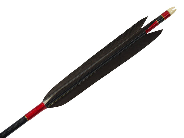 【D-1711】Black wing feather Fletching - Set of 6 (Mizuno Carbon WENEW80 –  SAMBU KYUGUTEN