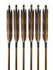 【D-1722】 Black Fletching - Set of 6 (Mizuno Bamboo Carbon SST80-24BC) 黒尾羽 ミズノバンブーカーボン 特選プリント熊鷲柄 SST80-24BC 6本組