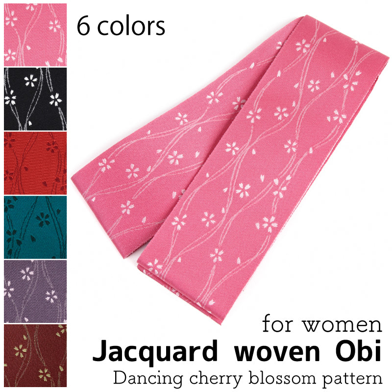 H-211】 Obi (Women) ジャガード織 舞桜 全6色 女性用帯