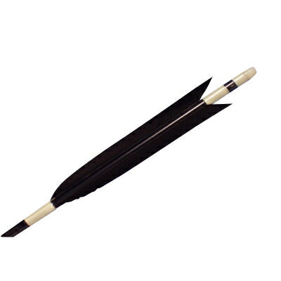 【O-023】Custom Order : オーダー矢 Black Fletching - Set of 6 - Carbon Shaft カーボン ターキー黒羽根 6本組