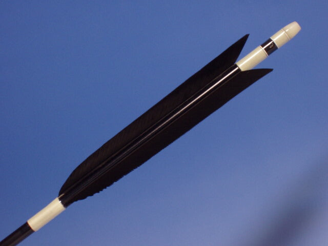 【O-005】Custom Order : オーダー矢 Black Fletching - Set of 6 ターキー黒羽根 6本組