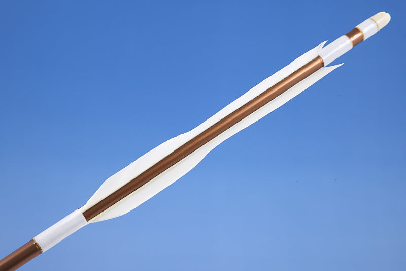 【P-018】Makiwara-ya (Shaft Size 1913 and 2015) 【Ready-made】 既製品 羽根付巻藁矢 1913・2015(シャフト茶色・羽根白色)