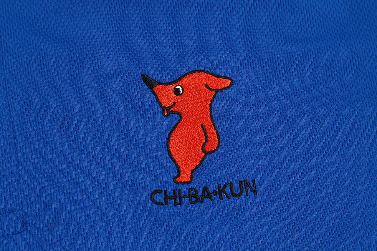 【L-106】Chiba-kun Polo Shirt【Blue】 SS～3L チーバ君 ドライポロシャツ 青 ブルー ポロシャツ 【チーバくんグッズ】