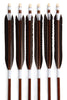【D-1887】（DEAL of the season !!!）Black tip feathers - Set of 6 (HAYABUSA Carbon 76-22) 　ハヤブサカーボン B級品 黒手羽 76-22 6本組