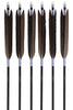 【D-1757】Black wing feather Fletching - Set of 6 (TAKUMI Carbon 75-17S) 黒手羽 匠カーボン 75-17S 6本組