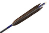 【D-1760】Black wing feather Fletching - Set of 6 (TAKUMI Carbon 80-22) 黒手羽 匠カーボン 80-22