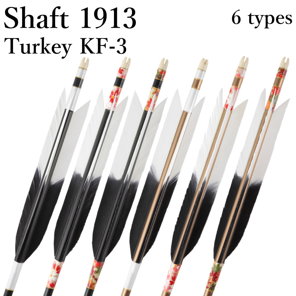 【D-1764】Turkey KF-3  ( 6 types ) - Set of 6 (Shaft Size 1913) Easton イーストン ターキー KF-3 1913シャフト 6本組