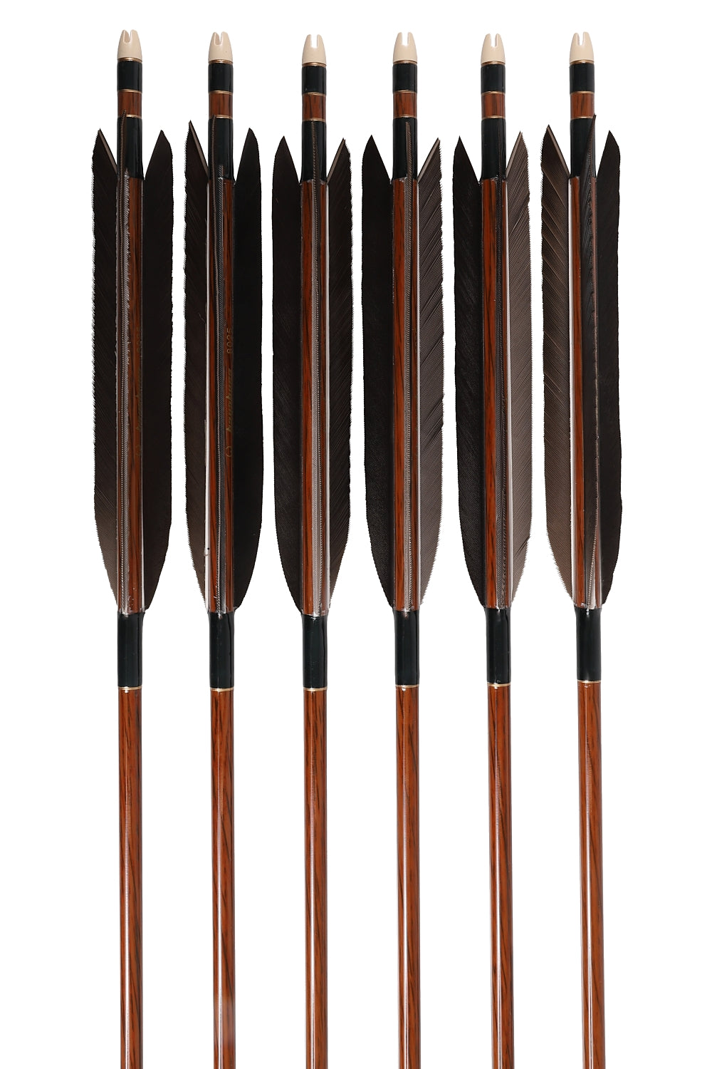 【D-1792】Black Wind feather  ( 5 types )  - Set of 6 (HAYABUSA Carbon 80-25)  黒風切 ハヤブサカーボン 80-25 6本組 5種類