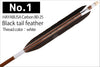 【D-1793】Black Tail feather  ( 5 types )  - Set of 6 (HAYABUSA Carbon 80-25)  黒尾羽 ハヤブサカーボン 80-25 6本組 5種類