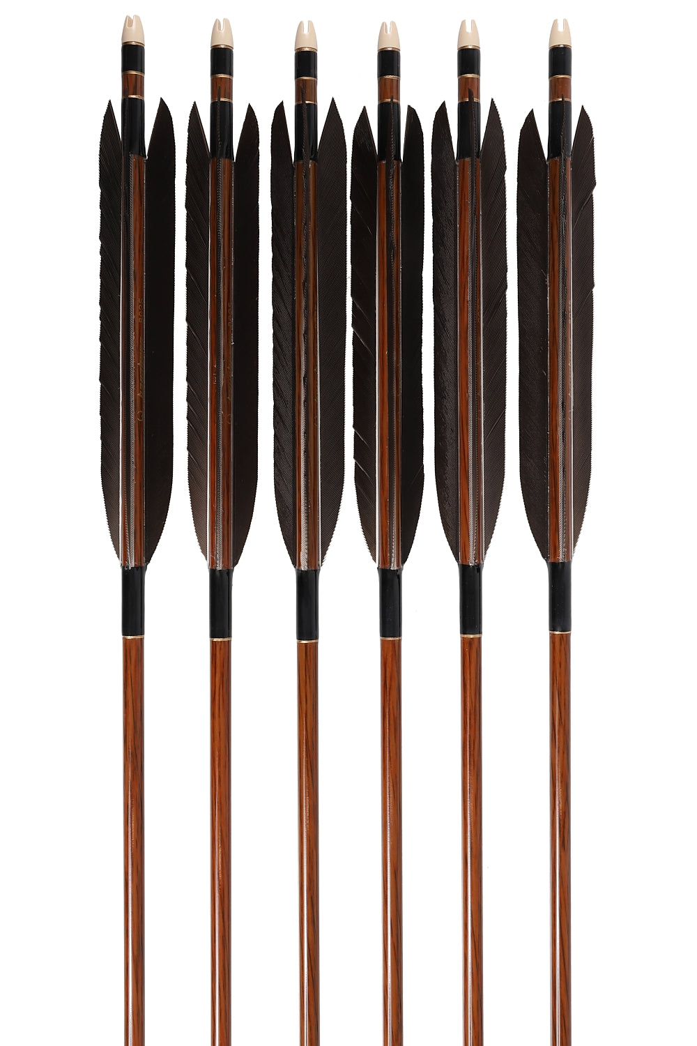 【D-1793】Black Tail feather  ( 5 types )  - Set of 6 (HAYABUSA Carbon 80-25)  黒尾羽 ハヤブサカーボン 80-25 6本組 5種類