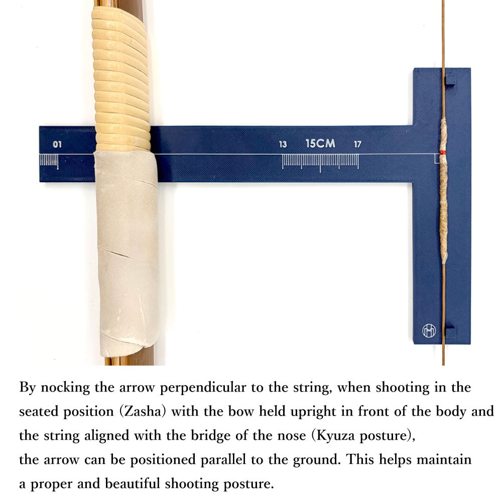 【F-049】T-Square Nocking Gauge （Improved Version） 十文字定規 改 弓 定規 垂直 T字型 矢番え 調整 付属品 弓道 弓具