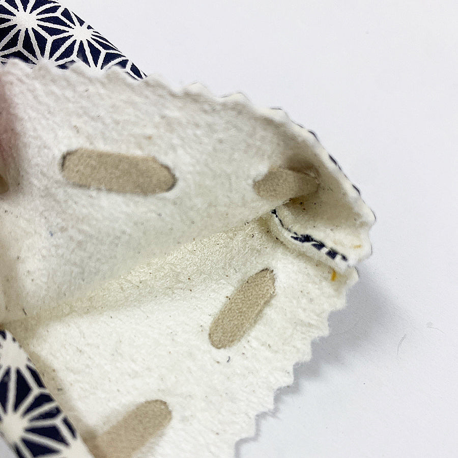 【F-412】Ishizuki (Deerskin） Asanoha Pattern（black×white） - 石突 鹿革 麻の葉柄 ブラック×ホワイト 模様 和柄 弓 保護 カバー 袋 傷防止