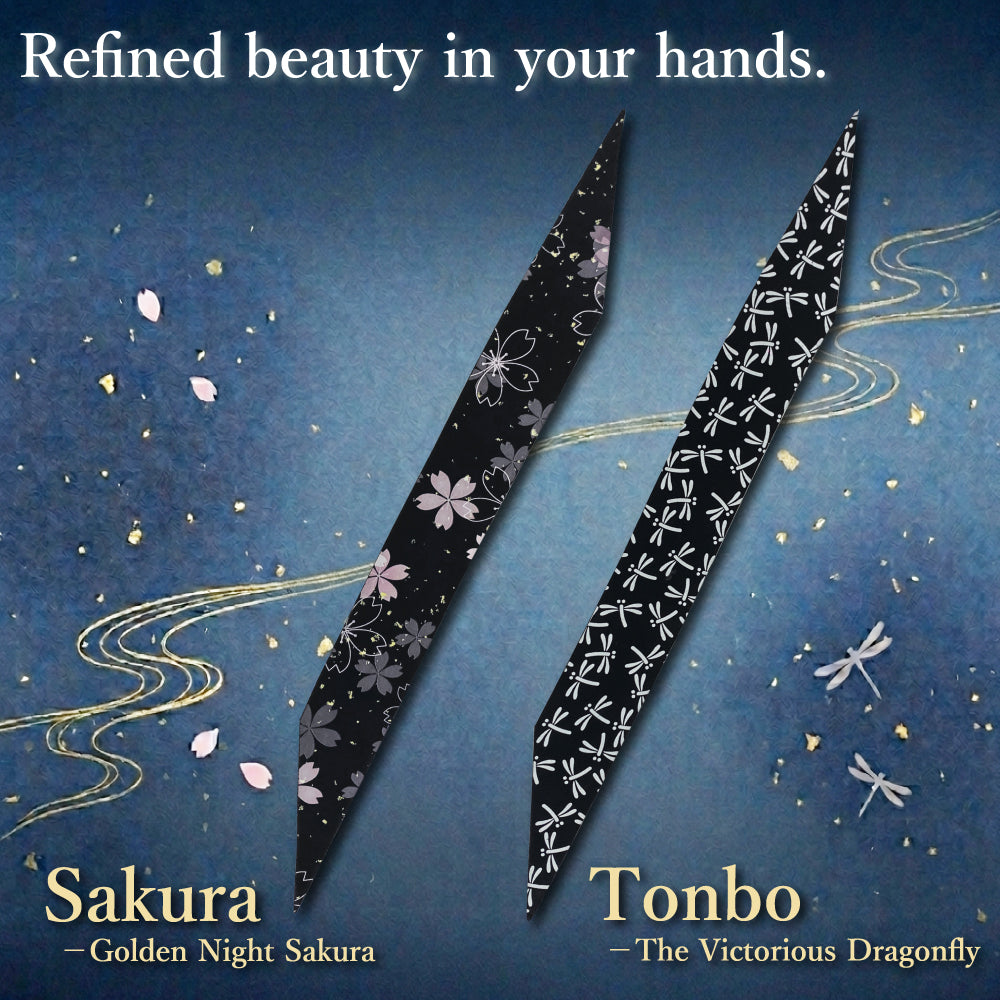 【F-416】Original Item : Patterned Nigirikawa（Deerskin） -2 Designs / Sakura, Dragonfly -  柄 握り革 本鹿革製 2種 桜 とんぼ 山武オリジナル