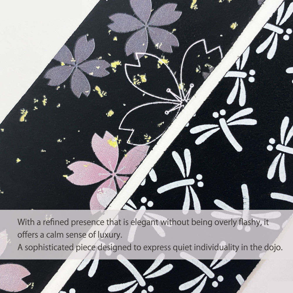 【F-416】Original Item : Patterned Nigirikawa（Deerskin） -2 Designs / Sakura, Dragonfly -  柄 握り革 本鹿革製 2種 桜 とんぼ 山武オリジナル