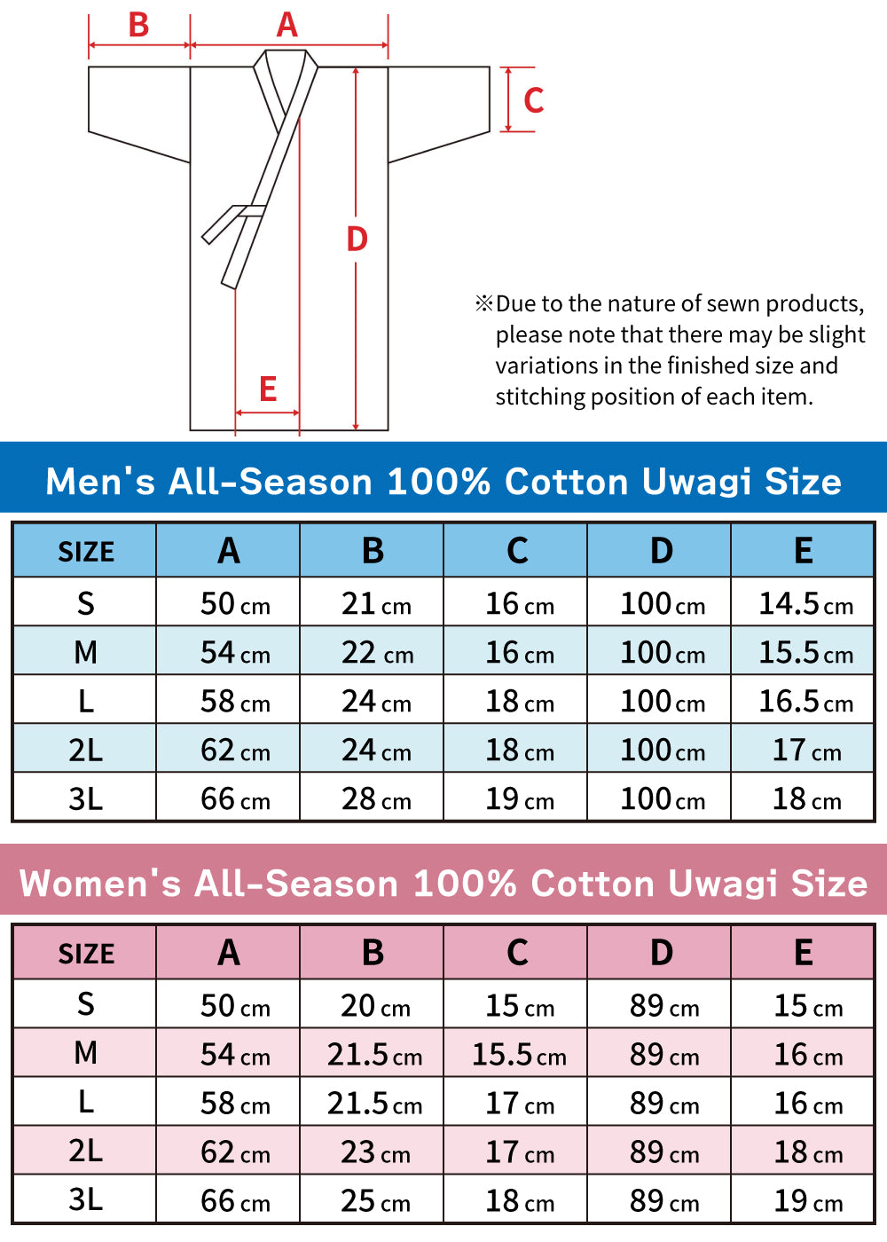 【H-006 SS-18 SS-19】 Uwagi - 100% Cotton Size：3L［ 1pc / 2pcs / 3pcs ］ 上着 綿100％ 特々大 1枚 2枚 3枚 セット 男性 女性 弓道着 弓道