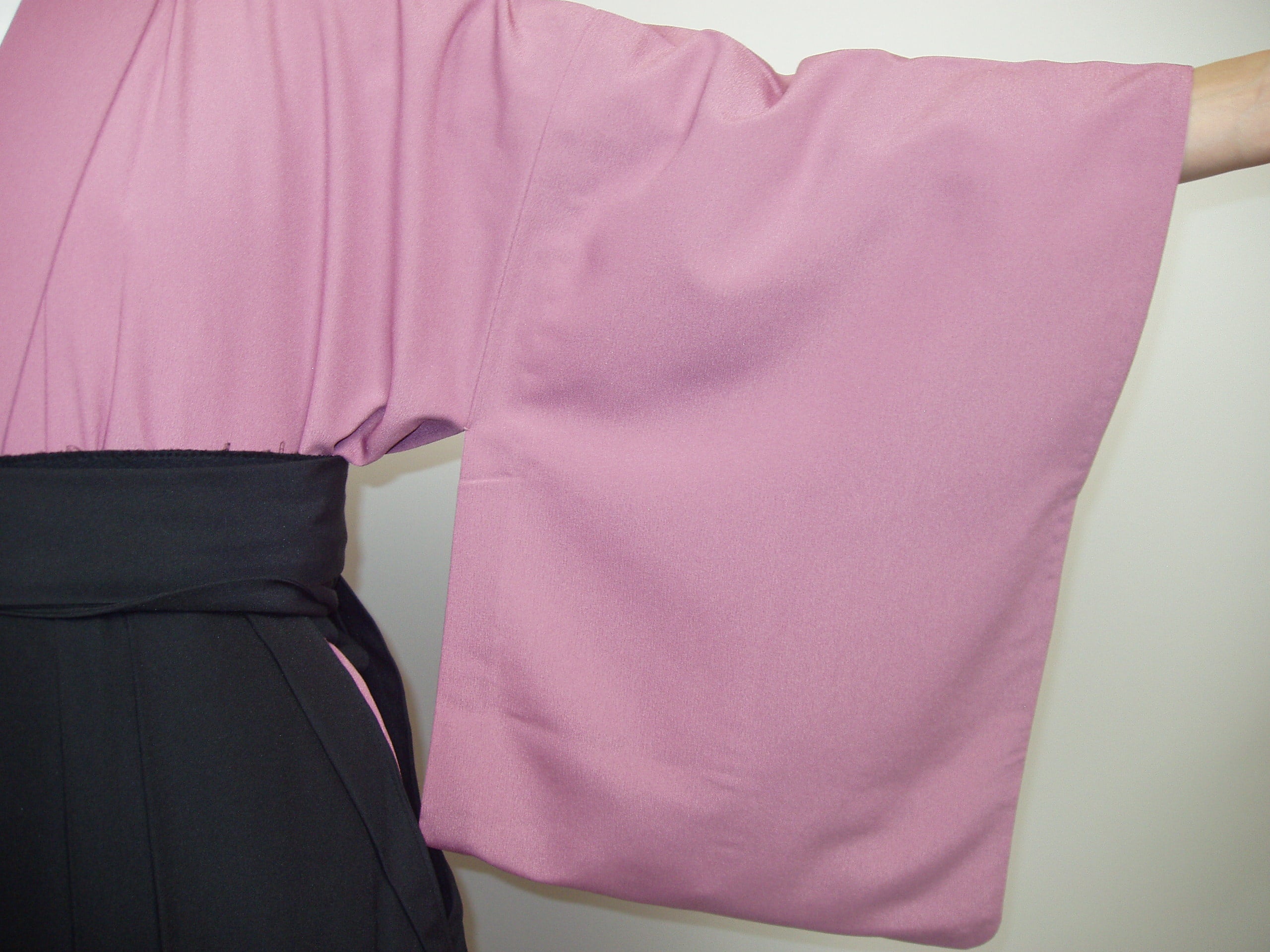 【H-027】 Kimono - Crepe （For women）Size：XL 　着物 ちりめん 特大 女性用 ピンク 若草 水色 弓道 弓具 弓道着【在庫限り】