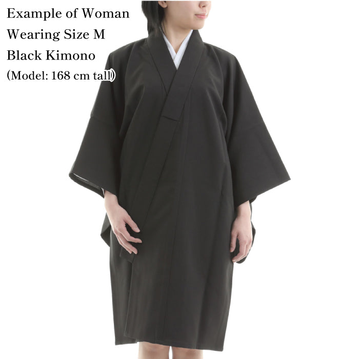 弓道　着物　単衣　正絹　一つ紋 H-234】 Kimono Juban Set Female （Navy / Black）Size：S・M・ML・L