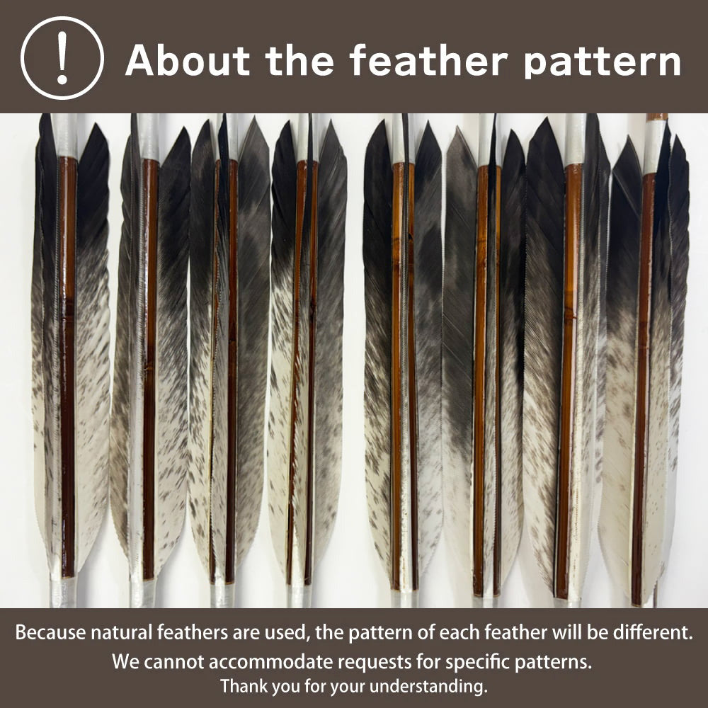 【o-200】High-quality custom-made bamboo arrows - ：Golden Eagle tip feather - Set of 4   竹矢 フルオーダー製作 犬鷲手羽 上篦 4本組 弓道 弓具 矢