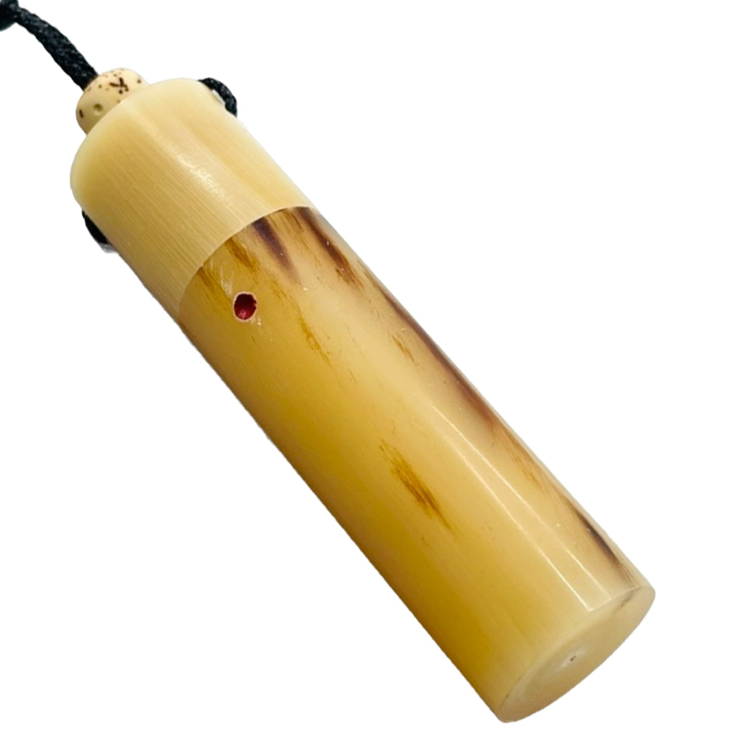 【J-188】 Giriko & Fudeko Holder - Konaire (Horn cylinder) 牛角製 円柱 粉入れ ぎり粉 ふで粉 弓道 弓具