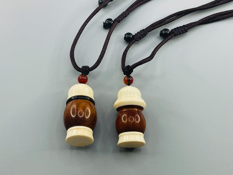 【J-189】 Giriko & Fudeko Holder - Konaire (Acorn-shaped / Drum-shaped) 粉入れ どんぐり型 太鼓型 ミニ ぎり粉 ふで粉 弓道 弓具
