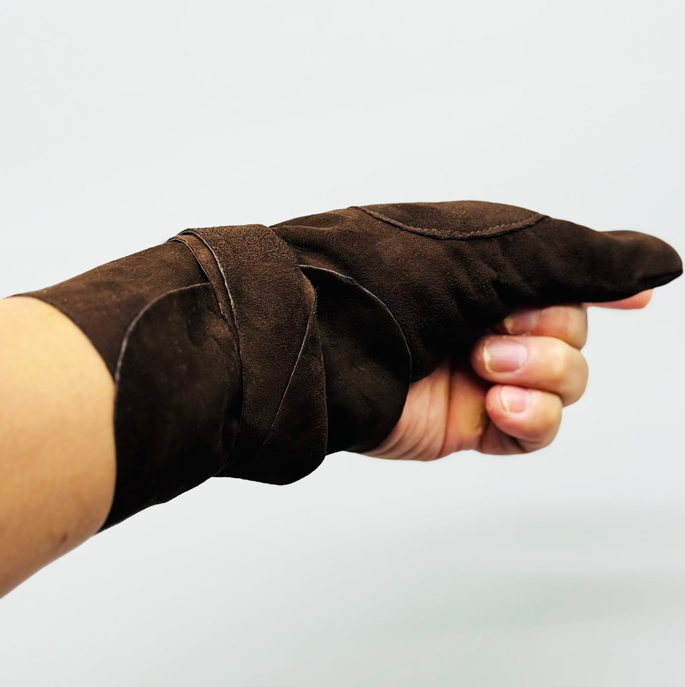 【J-210】 Oshitekake (Sheepskin) S M L 押し手カケ 羊革製 焦茶 弓道 弓具 ゆがけ