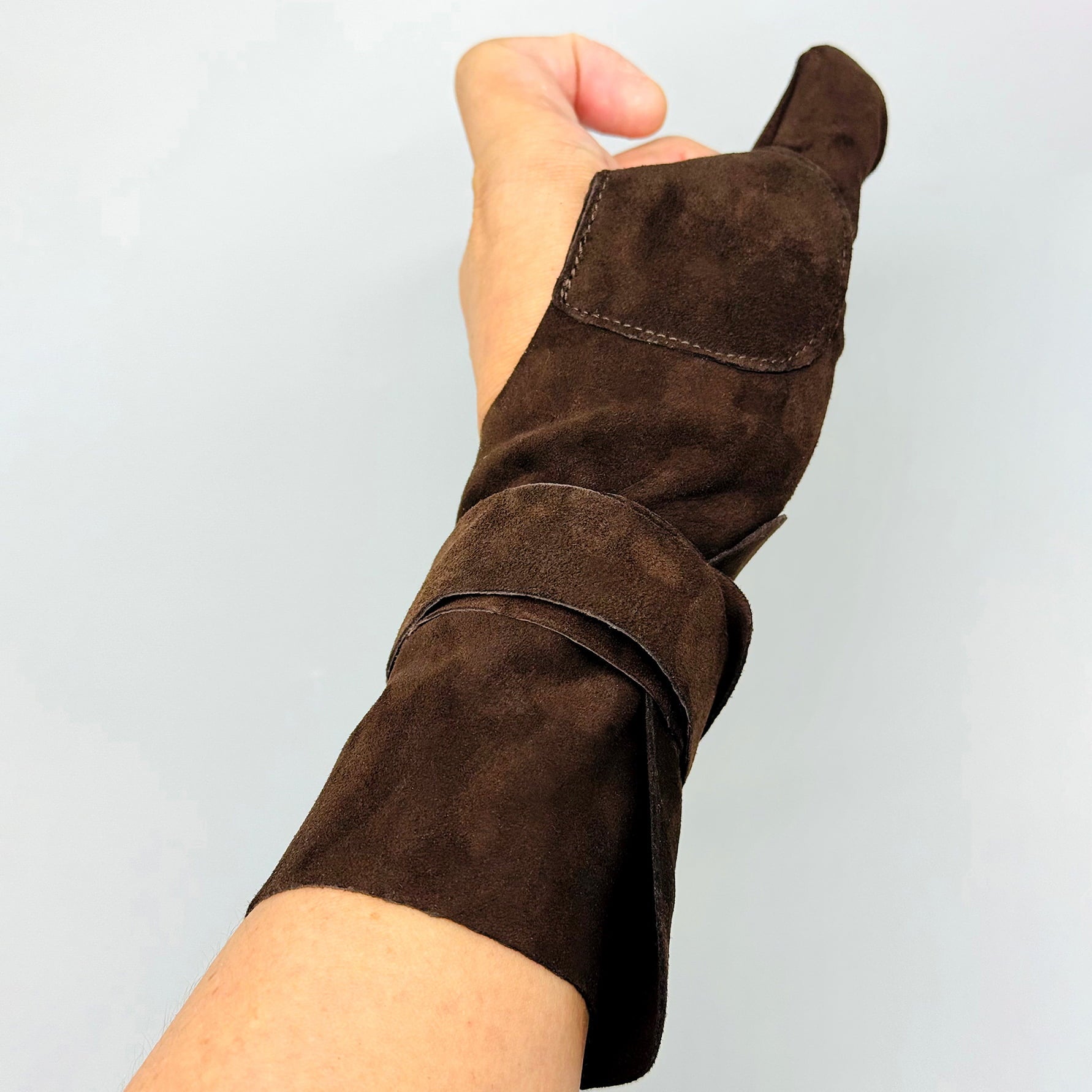 【J-210】 Oshitekake (Sheepskin) S M L 押し手カケ 羊革製 焦茶 弓道 弓具 ゆがけ