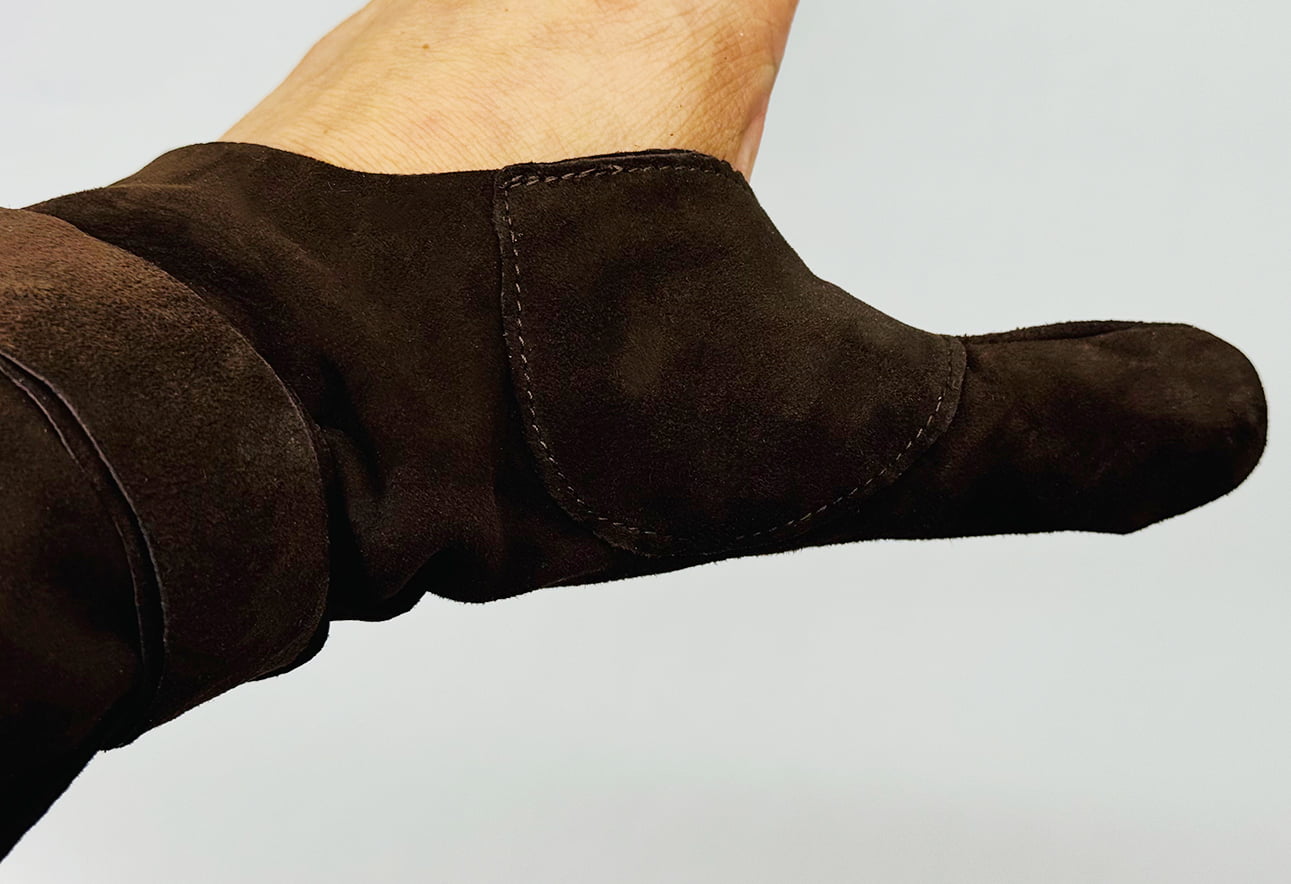 【J-210】 Oshitekake (Sheepskin) S M L 押し手カケ 羊革製 焦茶 弓道 弓具 ゆがけ