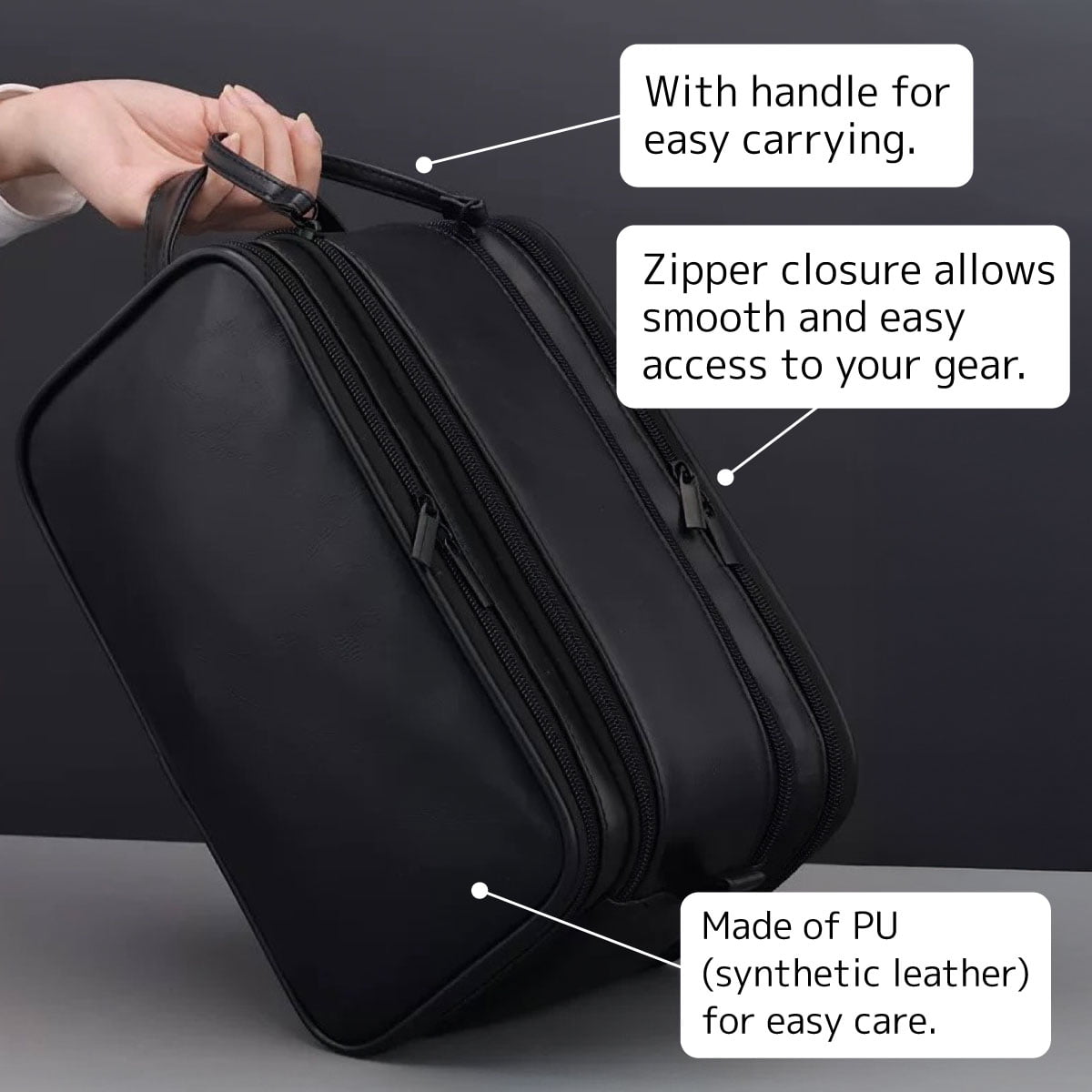 【J-211】 Yugake Case - Dual side compartments  ゆがけ入れ 両サイド収納 全3色 カケ用 人工皮革製 ゆがけ かけ 保護 持ち運び 弓道 弓具