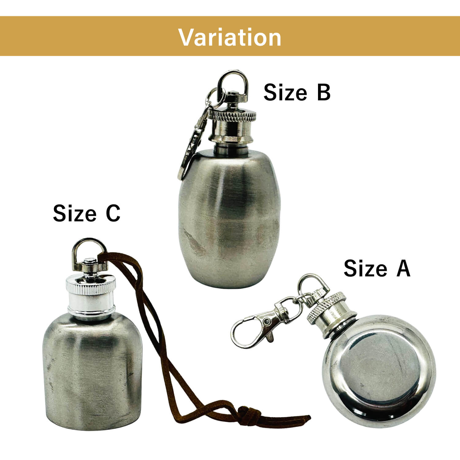【J-213】Stainless Steel Calligraphy Powder Container with Funnel ステンレス製筆粉入れ 漏斗セット 選べる3サイズ
