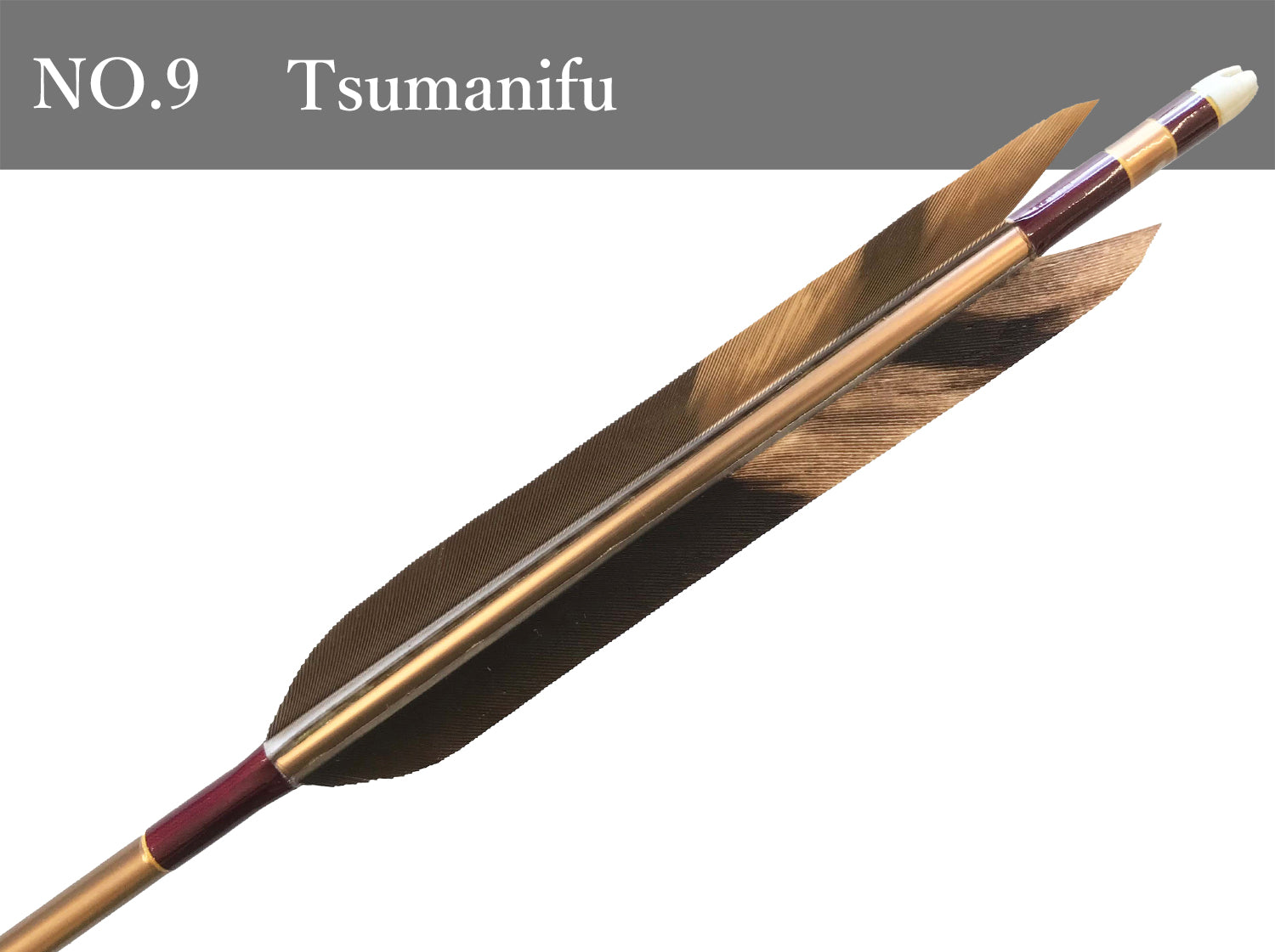 【O-195】High-quality custom-made bamboo arrows - ：black tip feather - Set of 6 - 10types -   竹矢 オーダー製作 黒手羽 上篦 6本組 10種類