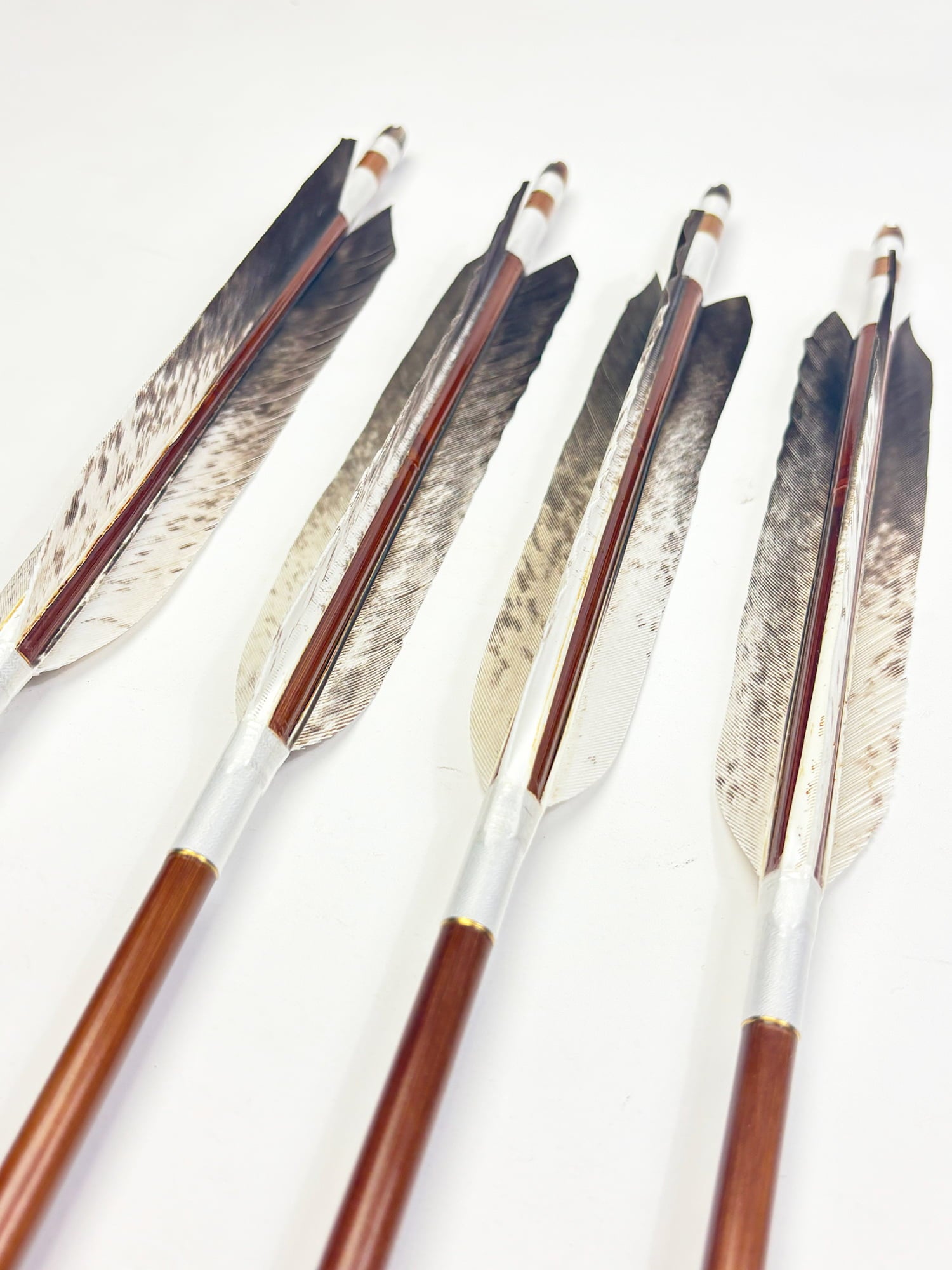 【o-200】High-quality custom-made bamboo arrows - ：Golden Eagle tip feather - Set of 4   竹矢 フルオーダー製作 犬鷲手羽 上篦 4本組 弓道 弓具 矢
