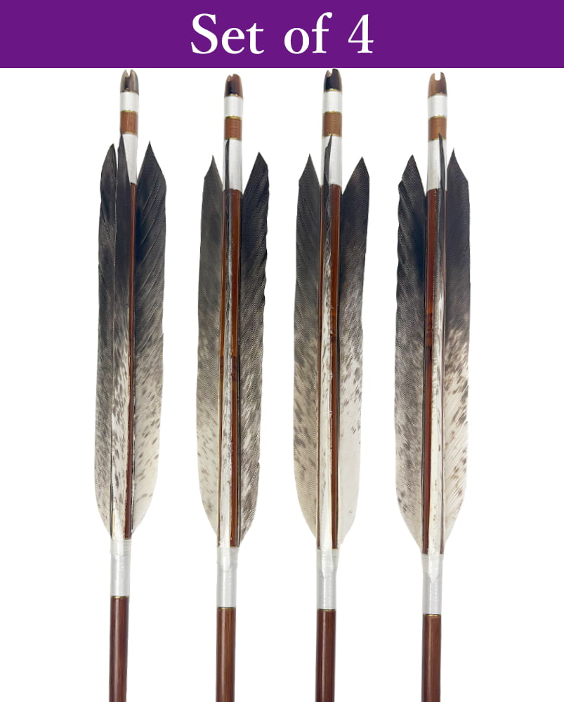 【o-200】High-quality custom-made bamboo arrows - ：Golden Eagle tip feather - Set of 4   竹矢 フルオーダー製作 犬鷲手羽 上篦 4本組 弓道 弓具 矢
