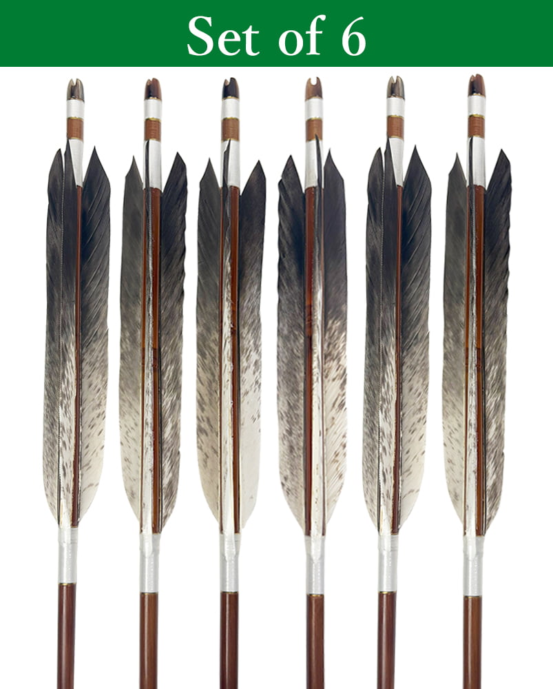 【o-201】High-quality custom-made bamboo arrows - ：Golden Eagle tip feather - Set of 6   竹矢 フルオーダー製作 犬鷲手羽 上篦 6本組 弓道 弓具 矢