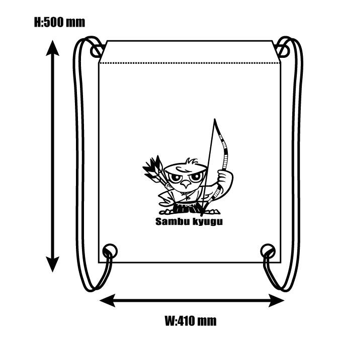 【L-103】Original Item : Sambu-kun Drawstring Bag  -  山武オリジナル さんぶくんデザイン オリジナルリュック 山武弓具店
