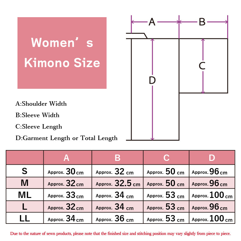 H-026】 Kimono - Crepe (For women) Pink SIZE：S・L 着物 ちりめん