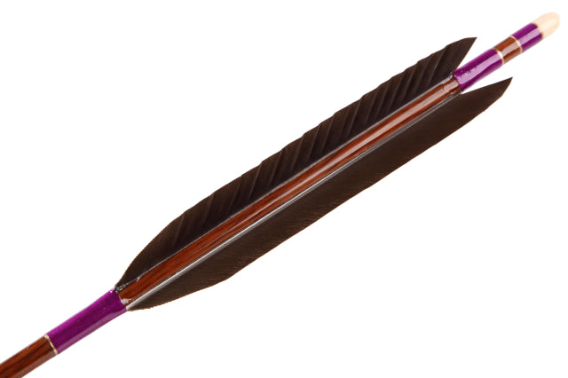 【D-1656】Black wing feather Fletching - Set of 6 (HAYABUSA Carbon 76-22) 黒手羽 ハヤブサカーボン 76-22 6本組