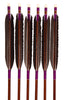 【D-1656】Black wing feather Fletching - Set of 6 (HAYABUSA Carbon 76-22) 黒手羽 ハヤブサカーボン 76-22 6本組