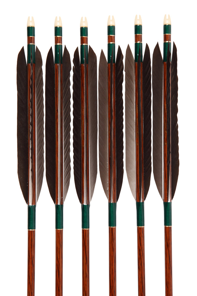 【D-1663】Black wing feather Fletching - Set of 6 (HAYABUSA Carbon 80-25) 黒手羽 ハヤブサカーボン 80-25 6本組