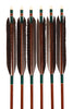【D-1663】Black wing feather Fletching - Set of 6 (HAYABUSA Carbon 80-25) 黒手羽 ハヤブサカーボン 80-25 6本組