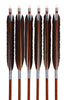 【D-1664】Black wing feather Fletching - Set of 6 (HAYABUSA Carbon 80-25) 黒手羽 ハヤブサカーボン 80-25 6本組