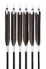 【D-1680】（DEAL of the season !!!）Black wing feathers - Set of 6 (Shaft Size 1913)黒手羽 B級品 1913 6本組 ジュラ矢
