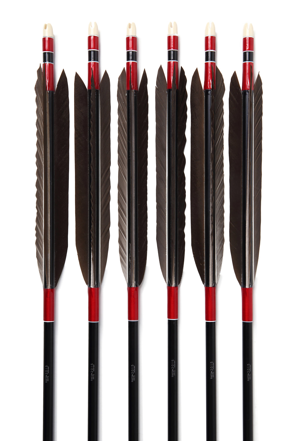 【D-1685】（DEAL of the season !!!）Black wing feathers - Set of 6 (Shaft Size 2015)黒手羽 B級品 2015 6本組 ジュラ矢