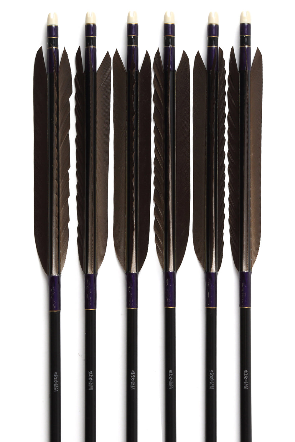 【D-1621】Black Fletching - Set of 6 (Shaft Size2015)黒手羽 2015シャフト 6本組